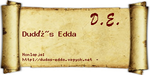 Dudás Edda névjegykártya